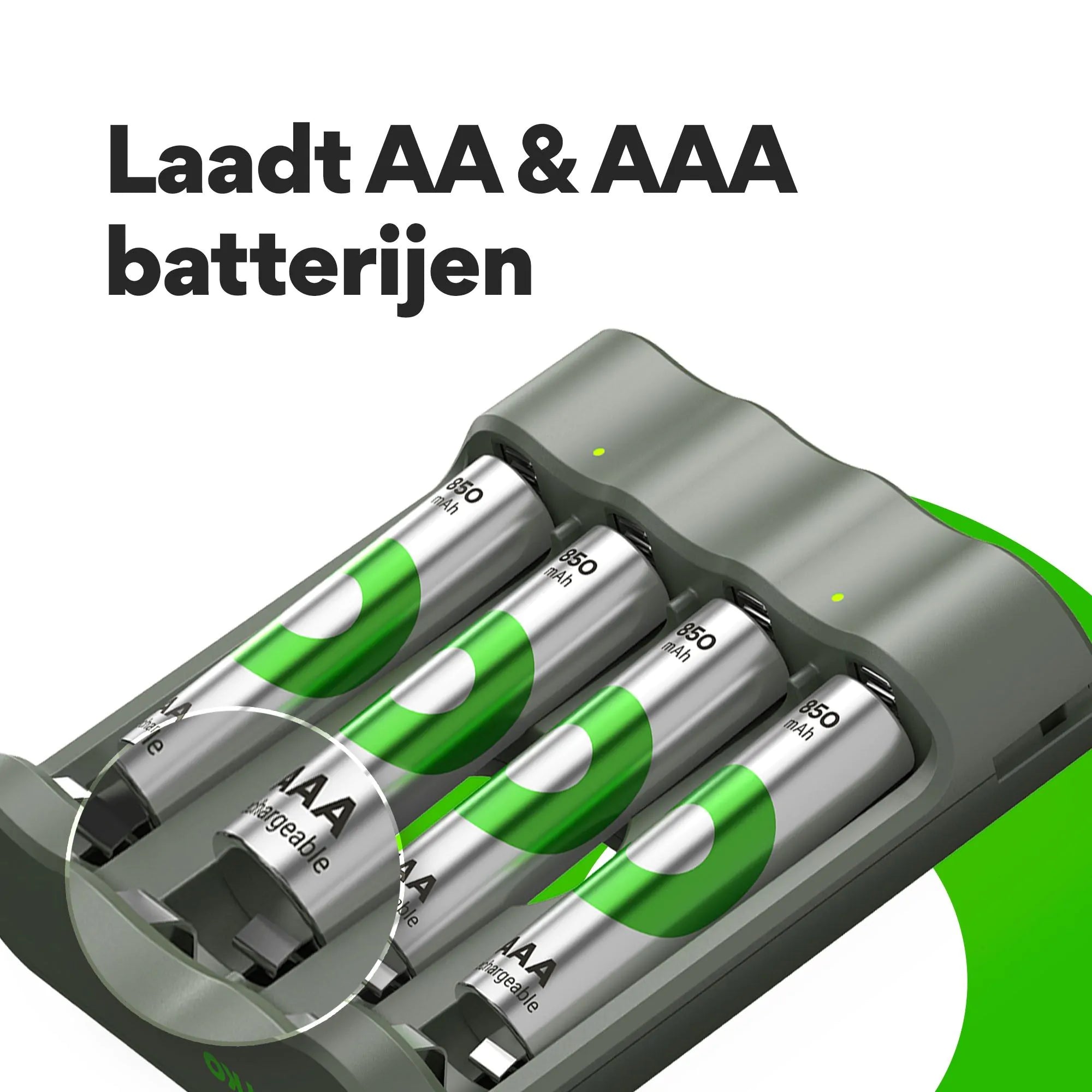 GP RECYKO B441 Akku-Ladegerät mit 4 wiederaufladbaren AAA-Akkus 850mAh