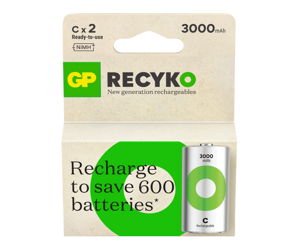 GP RECYKO C Wiederaufladbare Akkus 3000mah - 2 Stück